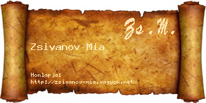 Zsivanov Mia névjegykártya